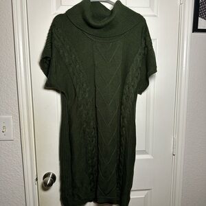 Women's Calvin Klein Dark Green Cowl Neck Sweater